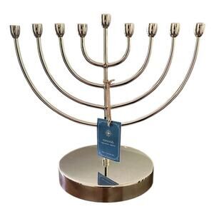 NEW Pottery Barn Menorah 9 Branch Silver Hanukkah Judaica Candleholder (D)